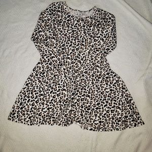 Long sleeved cheetah print dress